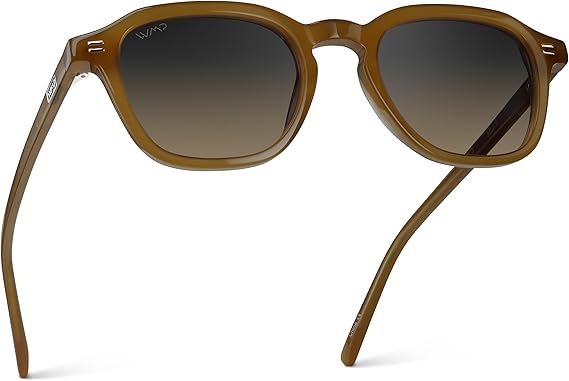 Men's Polarized Retro Sunglasses - Classic Geometric Square Style, Acetate Frame, Keyhole Bridge